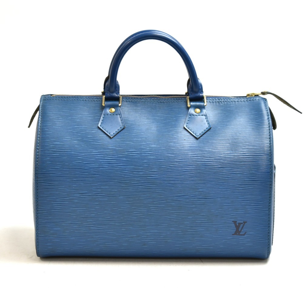 LOUIS VUITTON Vintage Speedy 30 Blue Epi Leather City Handbag - Picture 2 of 11